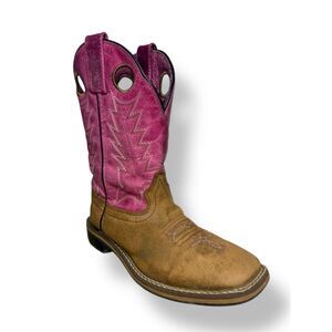 Smoky Mountain Boots Girls 1 Cowgirl Boots Pink Leather Pull On Western